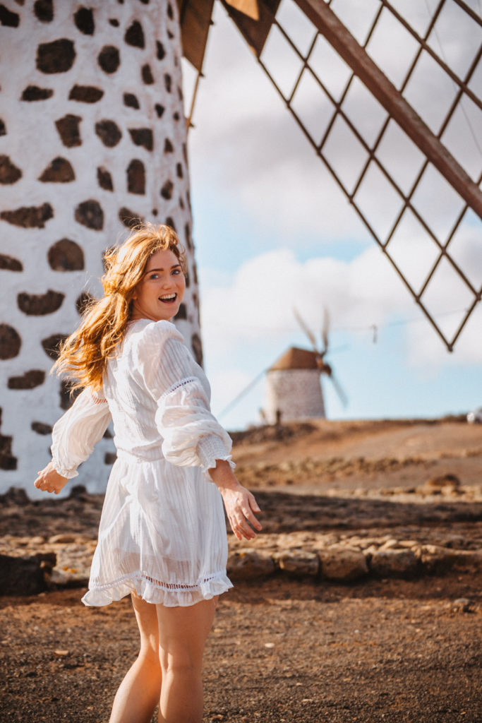 Instagrammable photo spots in Fuerteventura cute windmills