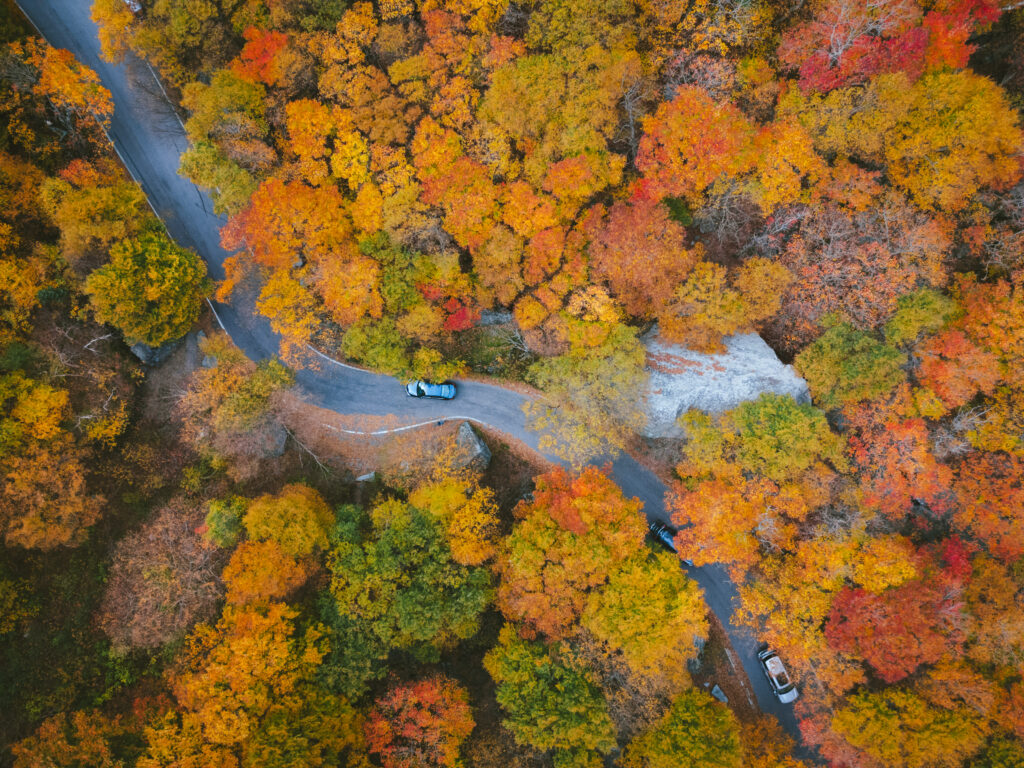 Smugglers notch - best places to see fall foliage in Stowe Vermont