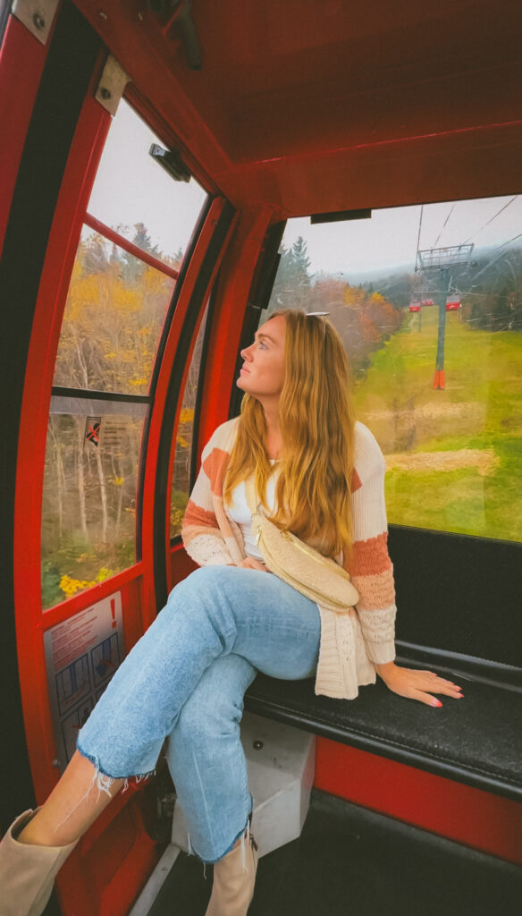 Top things to do in Stowe in Fall - gondola from Stowe Mountain Lodge